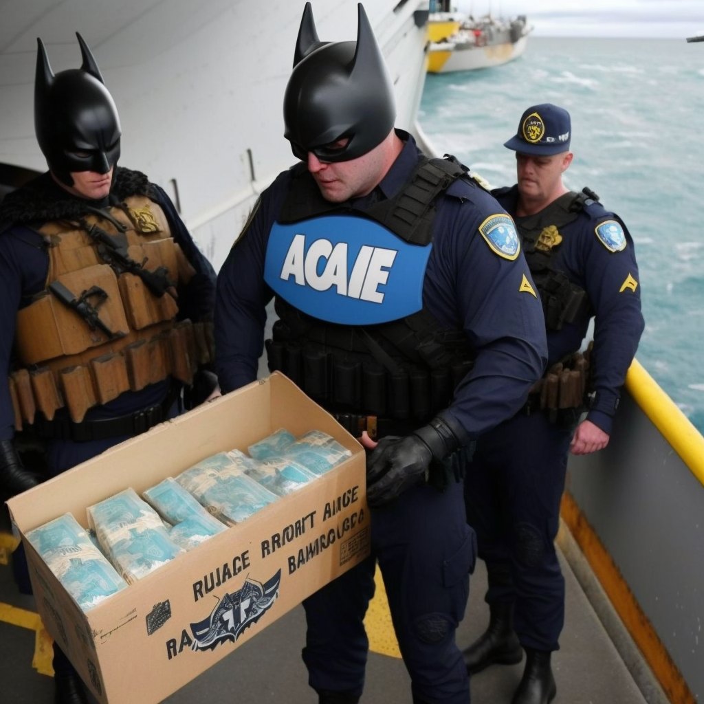 NfpConsumption's tweet photo. New Zealand drug bust: Batman-labelled cocaine haul seized at sea

#batman #NewZealand #drugs  #BBC #BreakingNews #Breaking_News #midjourney #AIArtworks https://t.co/Pf3AQ7bAQq