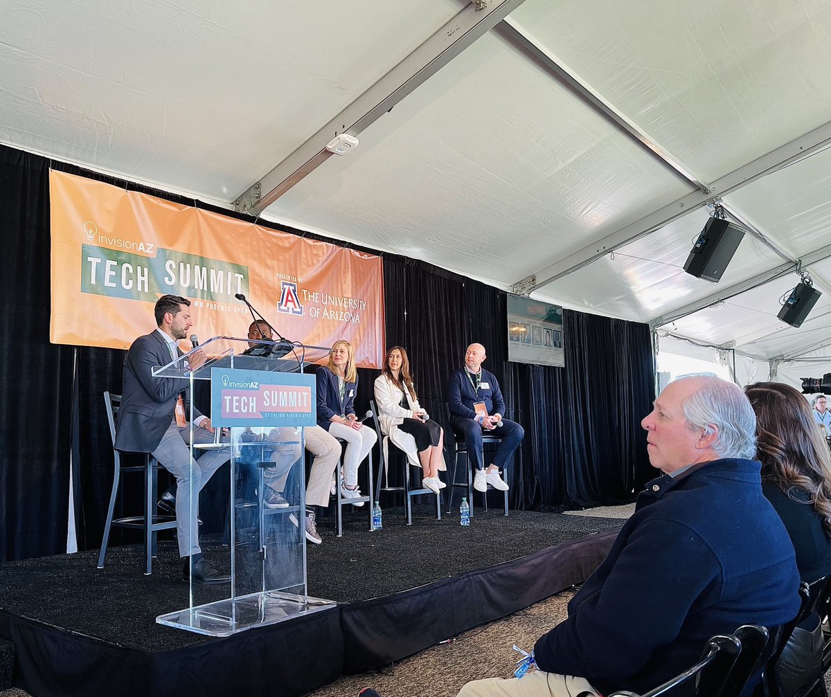 GPEC's tweet photo. This morning, we attended @invisionAZ Tech Summit to hear from innovators & entrepreneurs, including AZ-VC, the largest #venturecapital fund in Arizona's history, on the state's dynamic & growing tech hub 🌐
#WMPhoenixOpen #AZtechsummit @UArizonaPres @WMPhoenixOpen @ASU https://t.co/QK2hOw7CGN