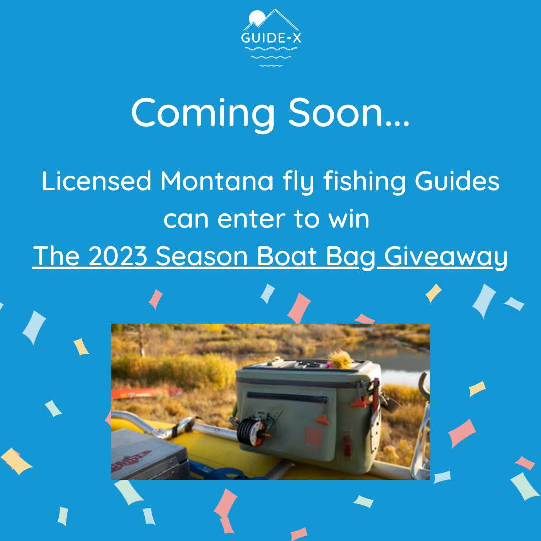 Giveaway alert! GUIDE-X will be giving away a Fishpond Boat Bag at the end of February. Eligibility is limited to licensed Montana fishing guides.

Stay tuned for more announcements and ways to increase your chances of winning!

#guidex #Montana #flyfishing #flyfishingguide