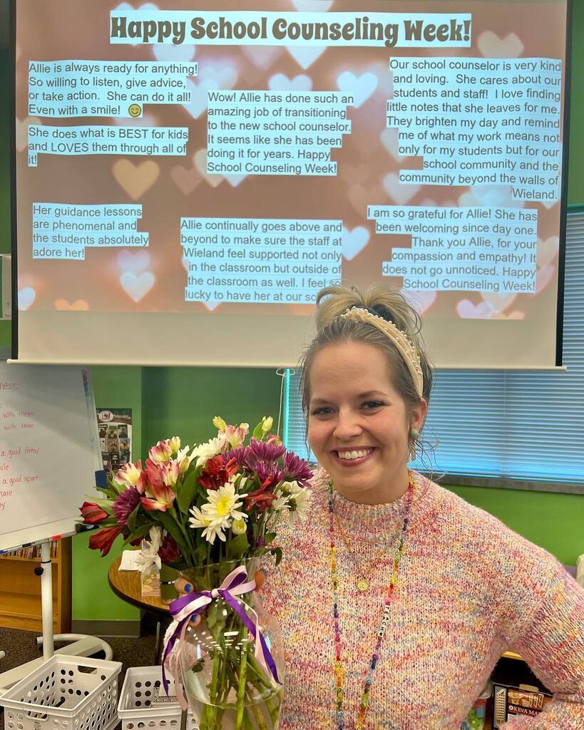 It’s National School Counselor Week and we got a chance to recognize our amazing #wielandes counselor, Ms. Allison Bost this afternoon. Ms. Bost is a fantastic member of our team and supports students, staff and parents here at school! Thank you, Ms. Bos… ift.tt/B7rON1h