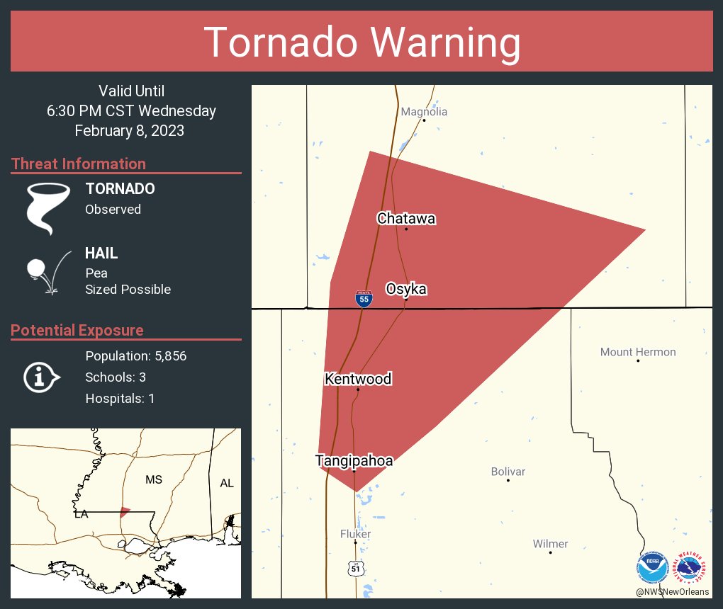 NWS Tornado on Twitter "Tornado Warning continues for Kentwood LA