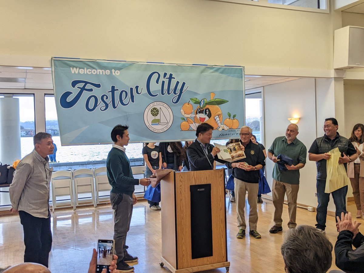 CityofFC's tweet photo. Last weekend, the City of Foster City and Foster City Sister City Association welcomed delegates from Inagi City, Japan - our Sister City!

The day included speeches, a tour of the Foster City lagoon, a recommitment of our international partnership, and an exchange of gifts. https://t.co/8HXLkQyZ98