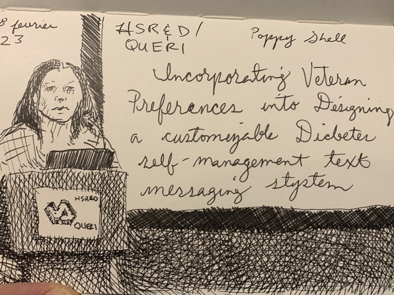 Poppy Shell MPH from Gainesville VA presenting on tailoring Annie text-messaging system for Veterans with diabetes #HSRD23 #QUERI23 <a href="/vahsrd/">VA HSR</a>