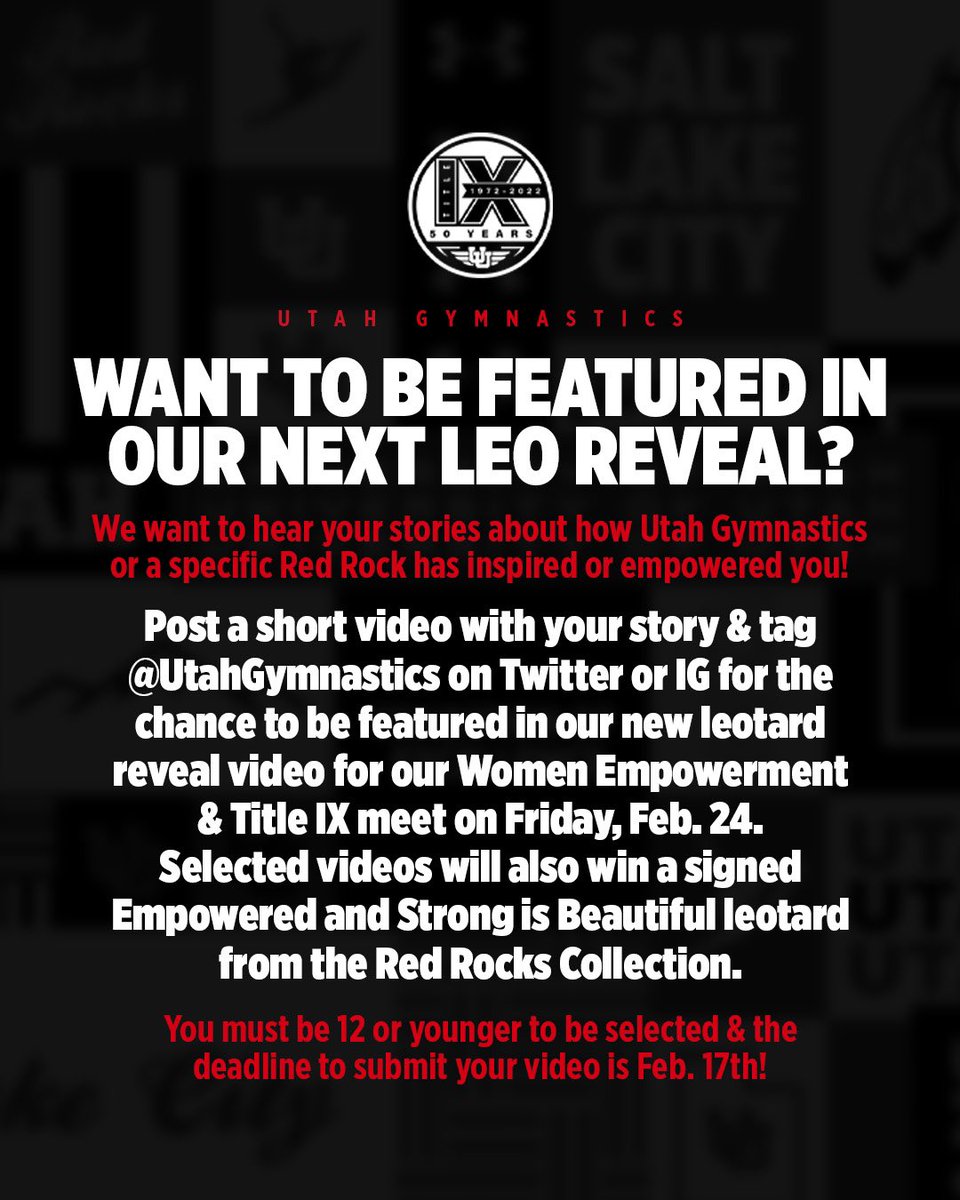 UtahGymnastics's tweet photo. Do U want to be featured in the next Red Rocks leotard reveal?

Find out how! ⤵️

#trUSt | #RedRocks https://t.co/mqEgAOa0s9