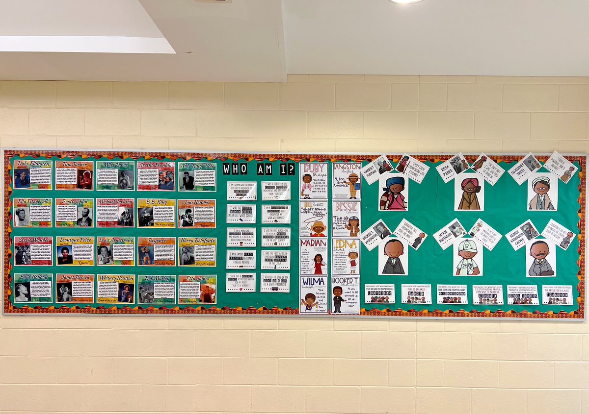MrsAlliWaller's tweet photo. Interactive Black History Month board complete! @AntiochCCSD34 @HKaprosy #HillcrestHurricanes #SoarWithD34 #D34Pride https://t.co/ODLdPCQIpK