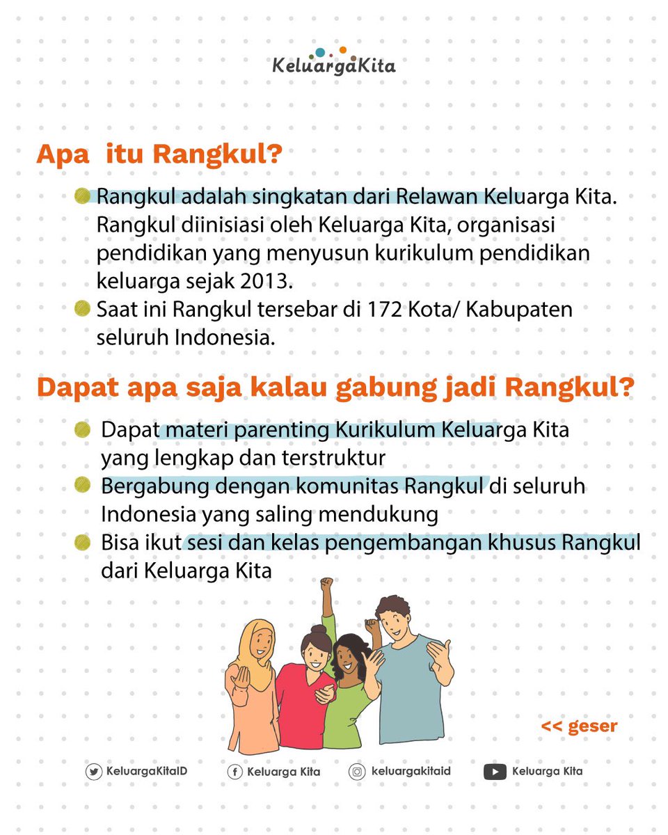 KeluargaKitaID's tweet photo. Emang Rangkul apaan, ngapain, dan materinya siapa yang bikin? Cek info lebih lanjut di profile kami, ya! https://t.co/jpSqrgVJoV