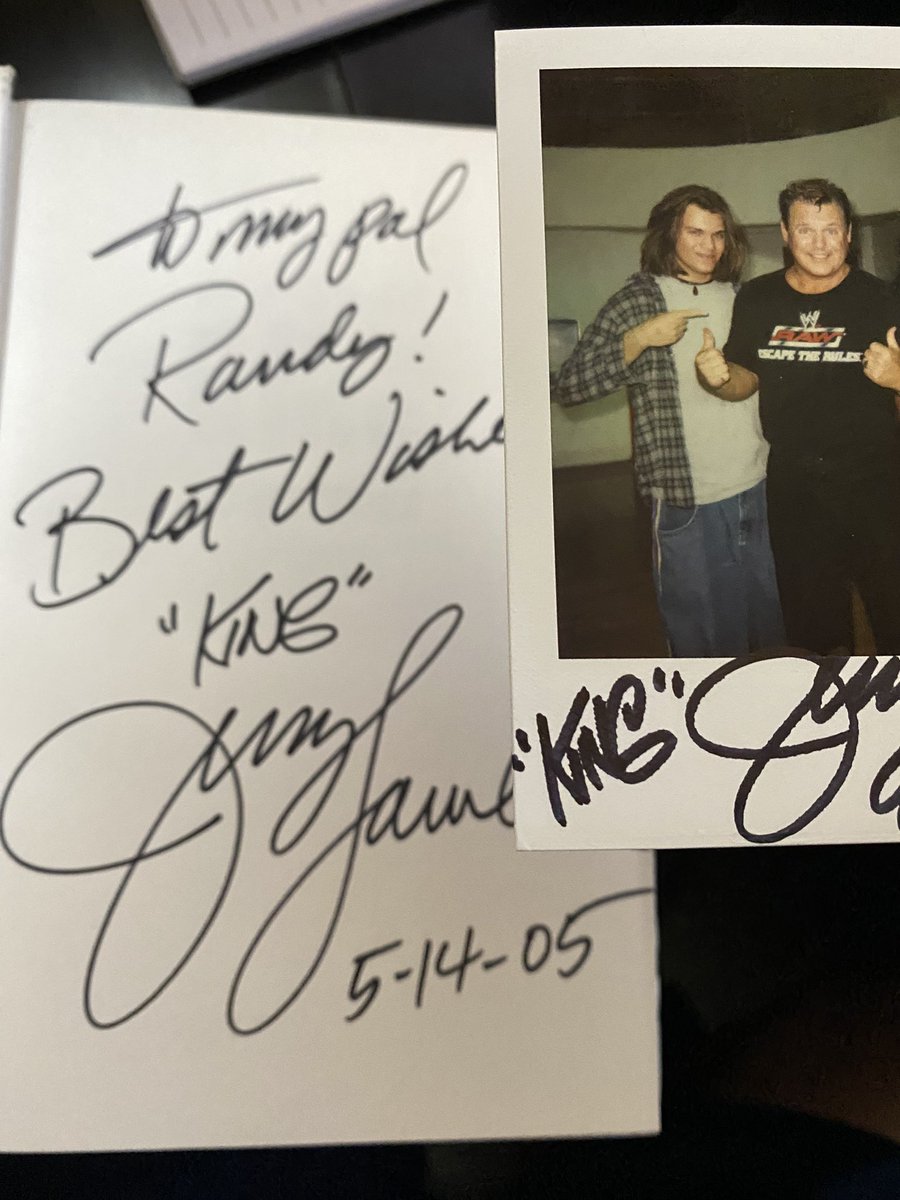 Met <a href="/JerryLawler/">Jerry Lawler</a> almost 20 years ago. I brought your book in near perfect condition and you didn’t believe me when I said I already read it all. I kept it bedside and read it every night. Wishing you a speedy recovery!