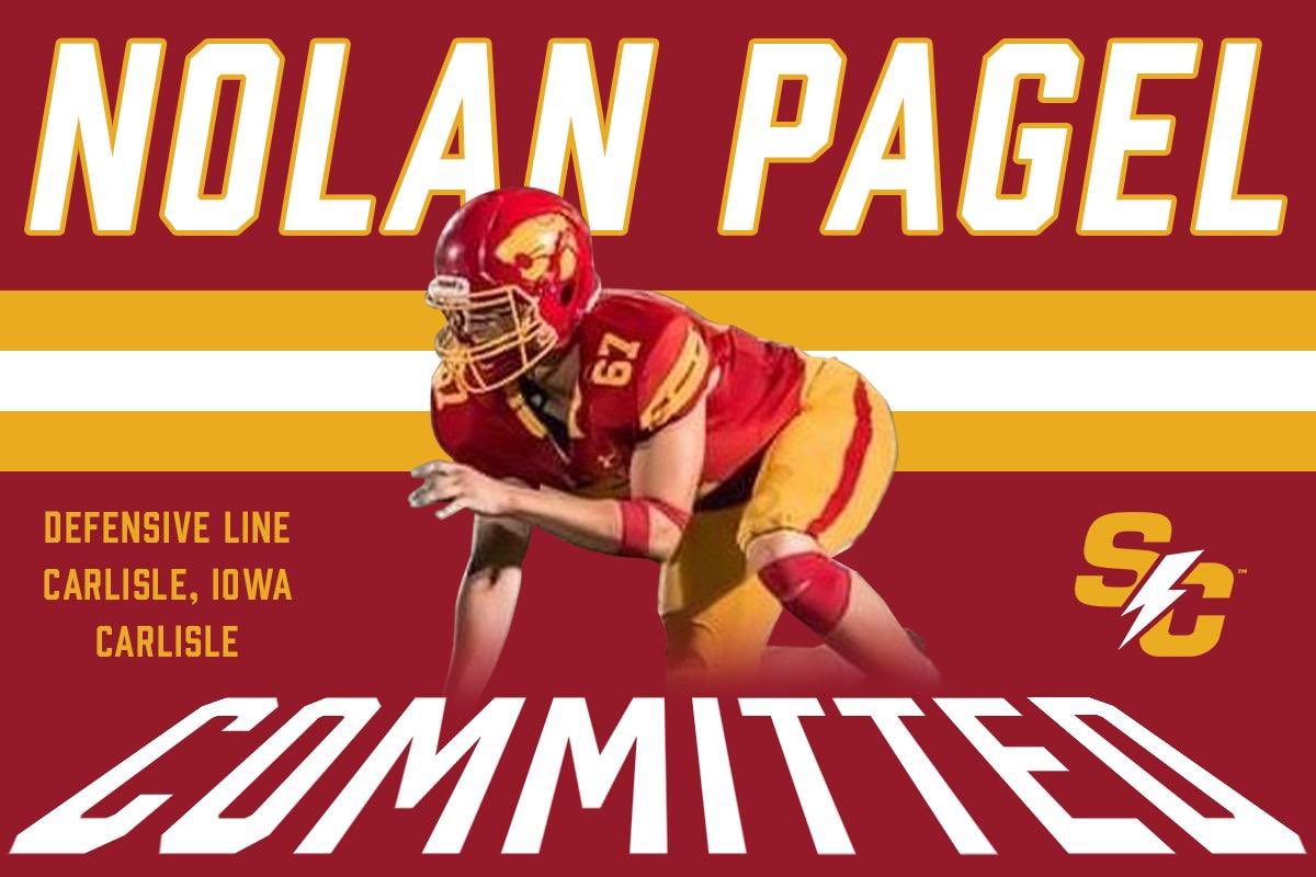 I’m excited to announce my commitment to play football at Simpson College! I would like to thank my loved ones, coaches, and teammates for helping me over the past years. Roll Storm! 🔴🟡