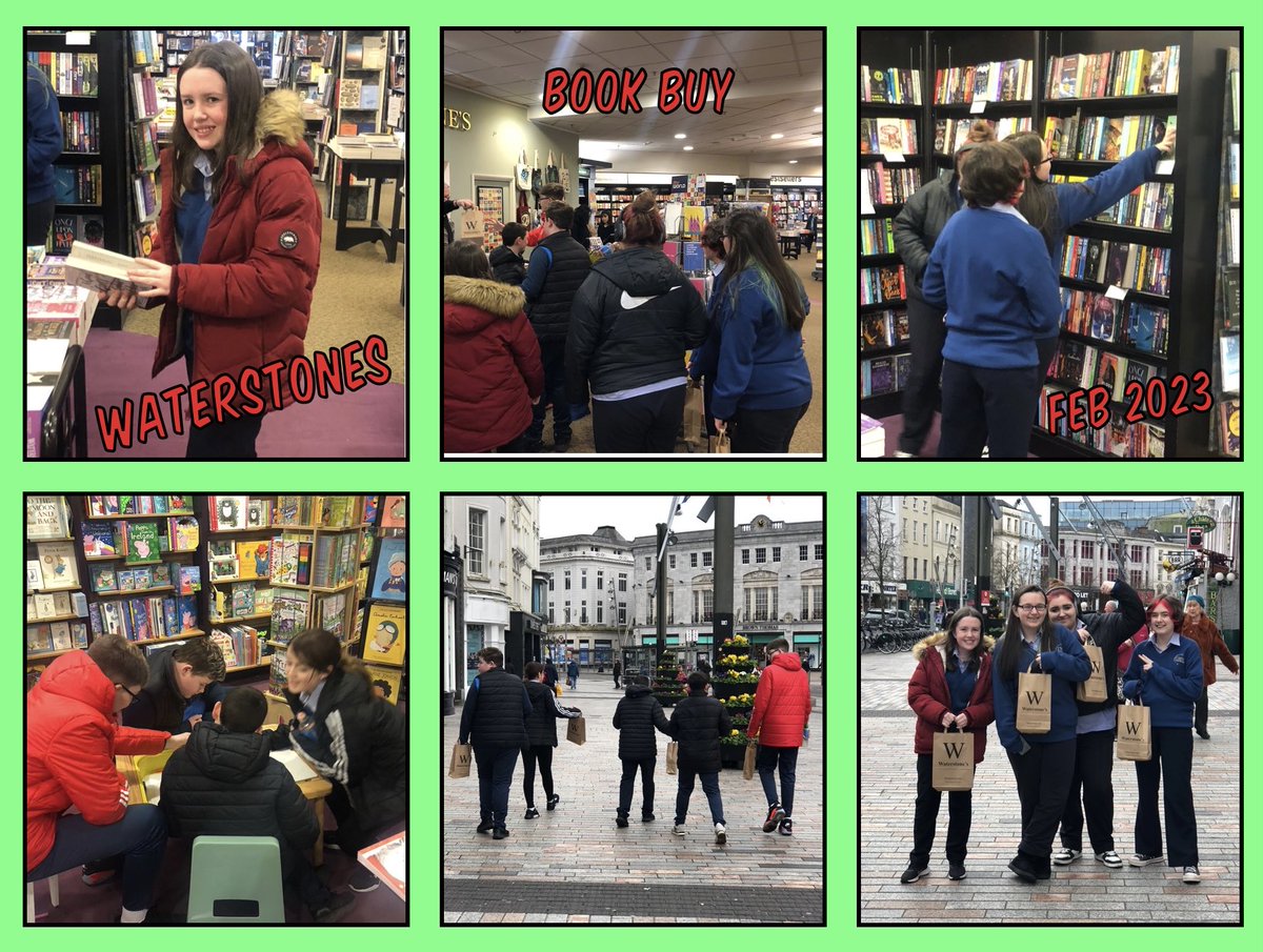 1st and 2nd year students enjoying their trip to Waterstones.  A long overdue reward for some very talented writers. ⁦<a href="/jcsplibraries/">JCSP Library Project</a>⁩ ⁦<a href="/MacswineyCc/">Terence MacSwiney CC</a>⁩ ⁦<a href="/gctms/">Gaelcholáiste Mhic Shuibhne</a>⁩ ⁦<a href="/TMSCCArt/">TMSCC Art Department</a>⁩ ⁦<a href="/Waterstones/">Waterstones</a>⁩