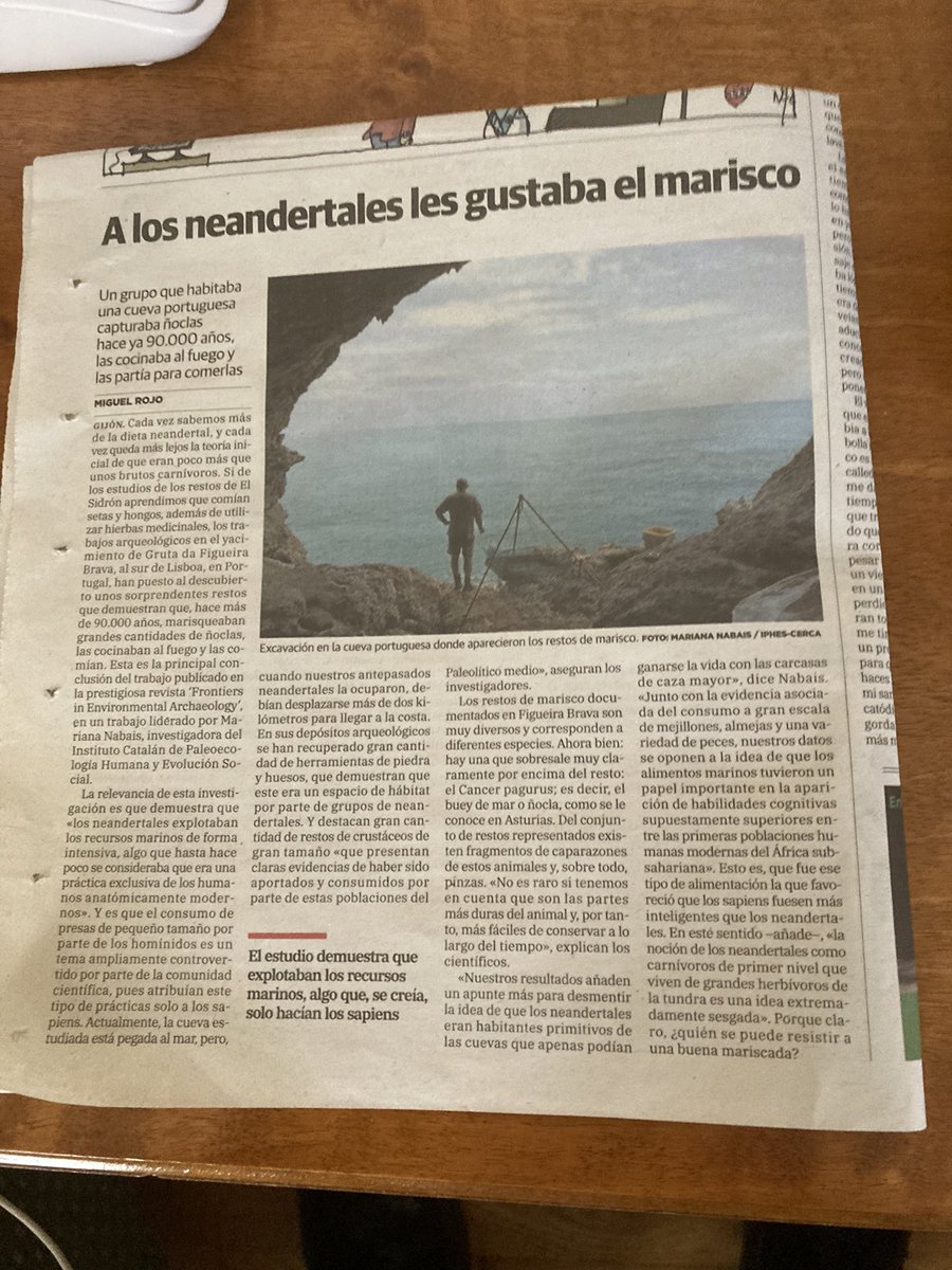 Aunque no es el primer estudio que se realiza sobre el gusto de los neandertales por el marisco, y no cualquier marisco, esto demuestra que mis descendientes tenían muy buen gusto… eso venía en el ADN🦐🦐🍤🦞🍱