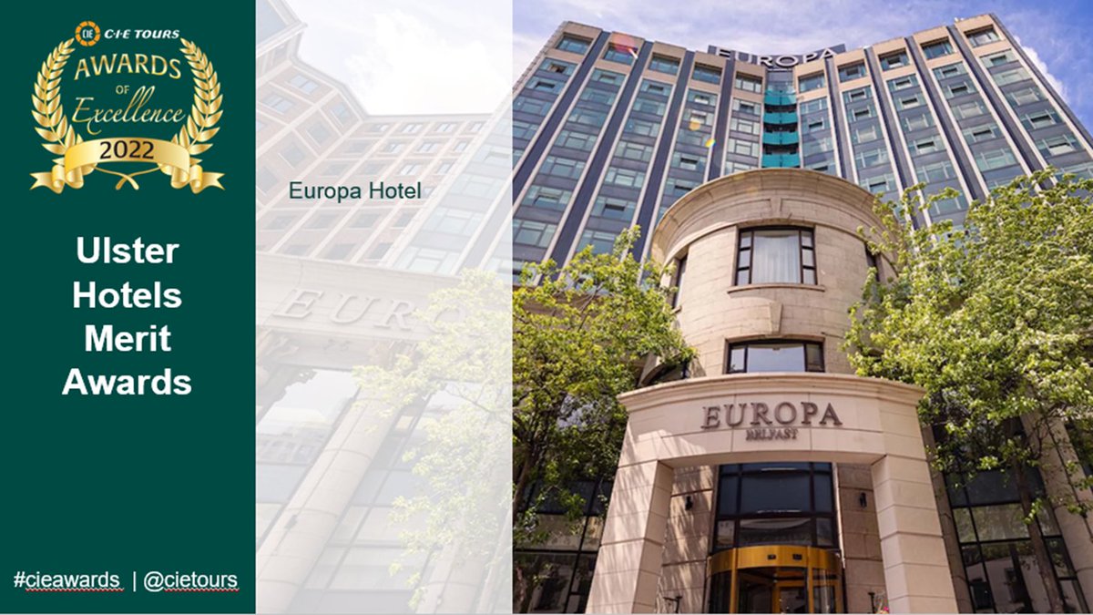 cietours's tweet photo. Congrats to our Ulster Hotels Merit winner! @europahotel #cieawards https://t.co/p9KWXADqwu