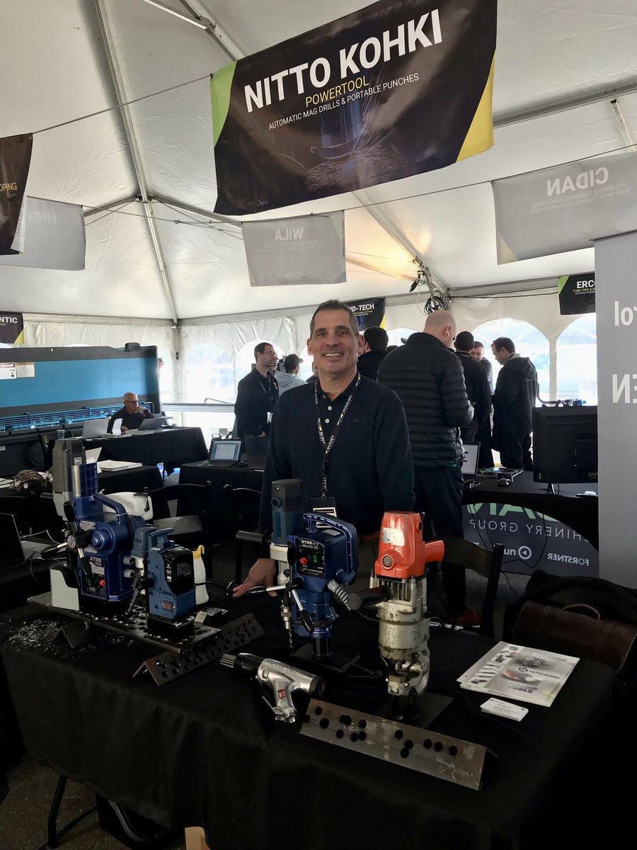 MannSales's tweet photo. @MannSales Mark B representing @NittoKohkiUsa at @MidAtlanticMach #SteelTech2023 show! Come join us at the show and learn more about #NittoKohki products! https://t.co/PMKarD4a41