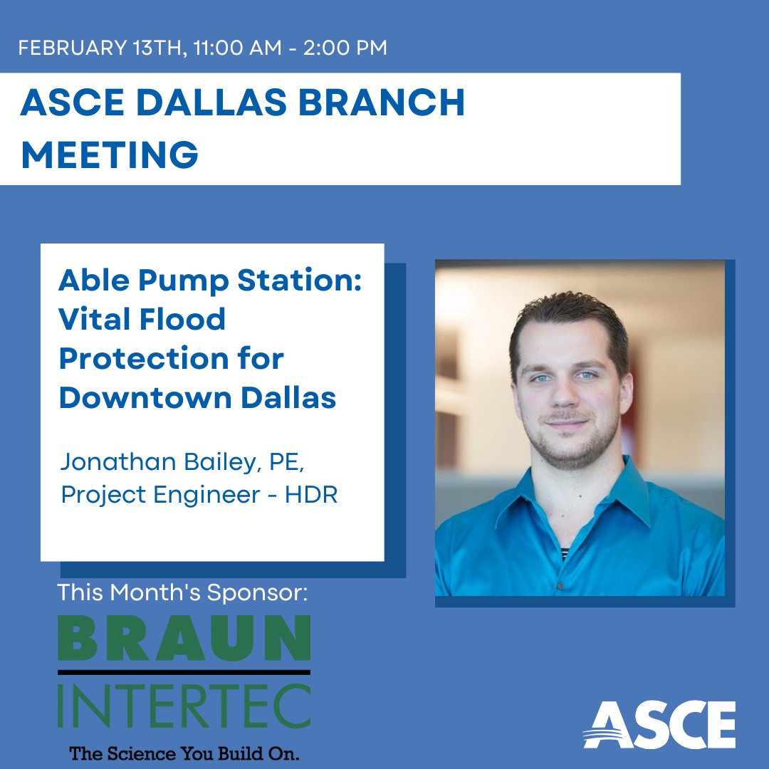 Register 👉 dallasasce.org/meetinginfo.ph…
Join us for our February 2023 ASCE Dallas Branch Meeting on Monday, February 13th! Click the link for more details! #ASCE #ASCEDallas #CivilEngineering