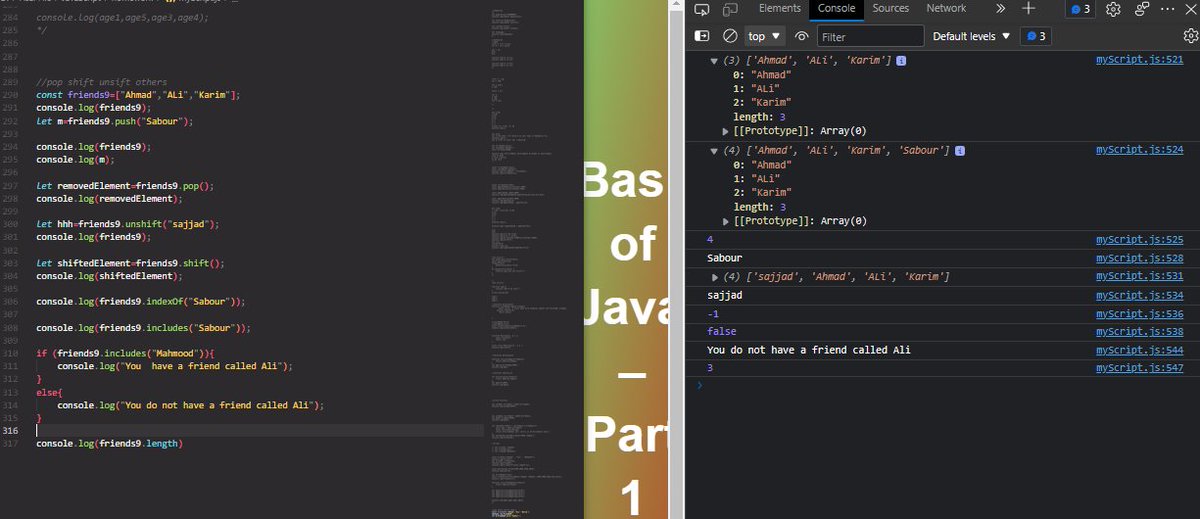 Alsa20064's tweet image. today we learned about Arrays operators (methods) in JavaScript Section. we continue online classes with our mentor @E_Ehrari.
@E_Ehrari 
@f_forough 
@CodeToInspire 
#AfghanGirlCode
