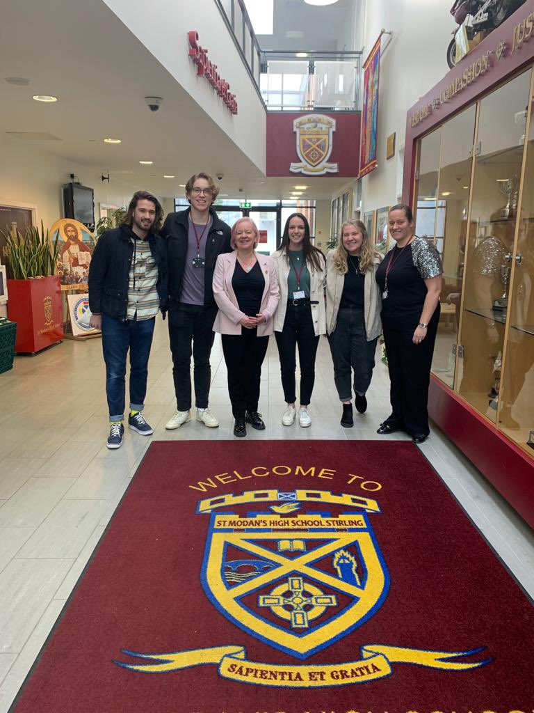 StModan's tweet photo. Our lovely team from #NETMinistries with Mrs Friel and Mrs Smith. The pupils loved working with these young people over the past few weeks. https://t.co/aKyJcwLWyB