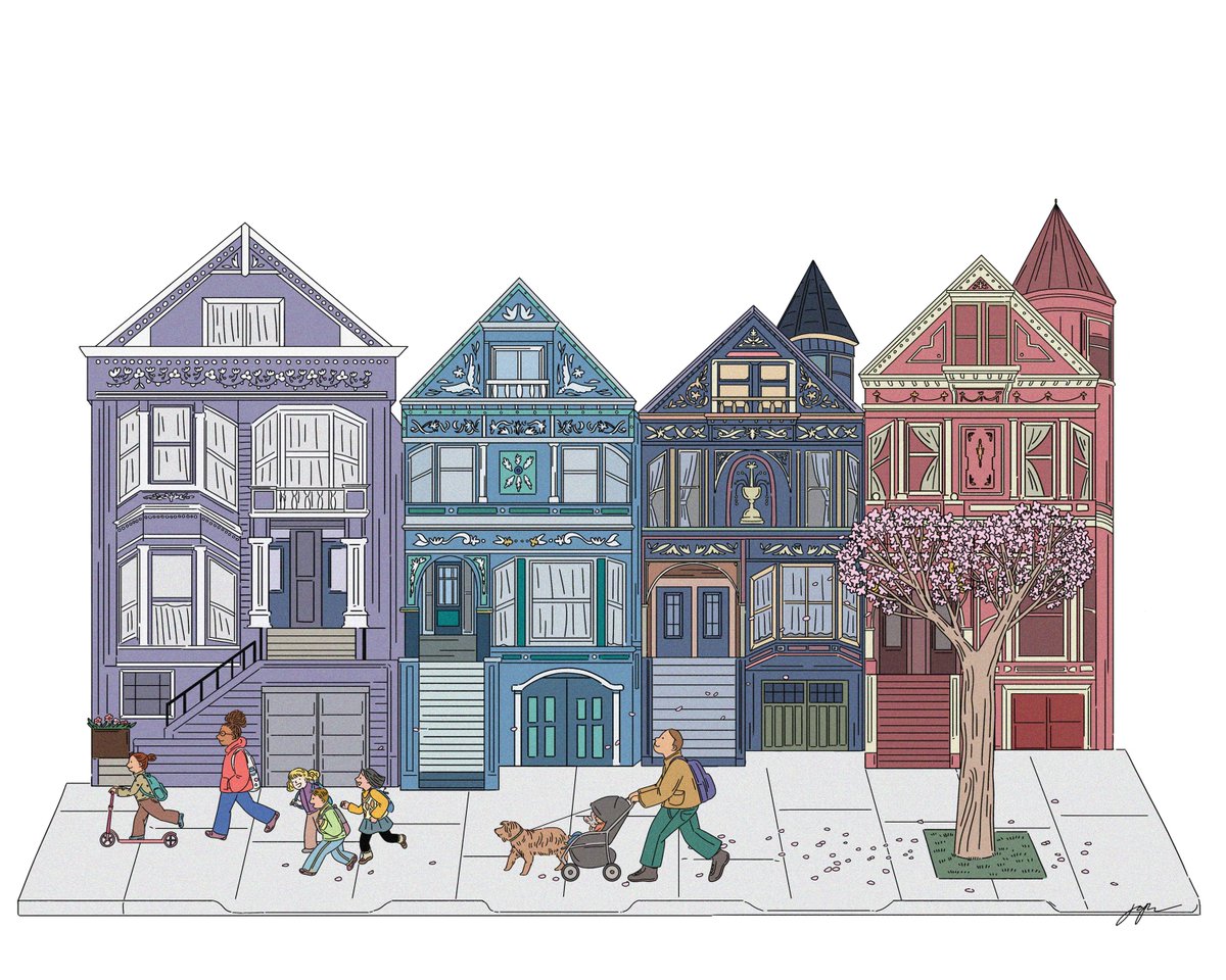 artbyjoycho's tweet photo. Spring in San Francisco.
Inspired by the 'Four Seasons' houses in the Haight-Ashbury neighborhood.
#illustrator #editorialillustration #sanfrancisco #sf #illustration #illustrationart #victorianhomes https://t.co/gqKSX5GMug