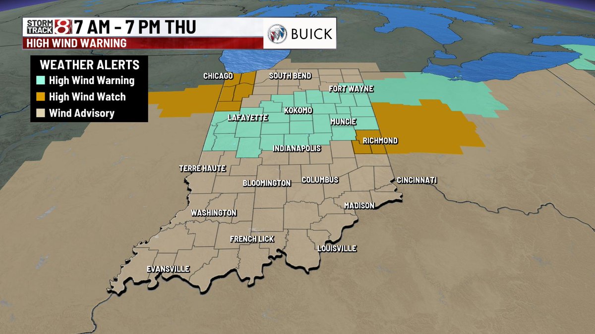 Ashley Brown WISHTV on Twitter "WIND ALERT UPDATE High Wind Warnings have officially been