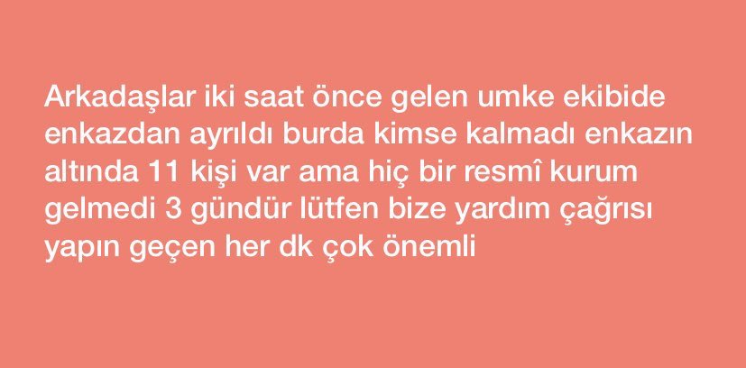 _impetiko_'s tweet photo. @haluklevent @MuratBoz @EbruGundes @TatilBudur @Selimballi @shopiercom Ürgenpaşa mahallesi mavi saray apartmanı 11 kişi var enkazda abi lütfen ❗️❗️❗️❗️❗️❗️ https://t.co/DQsAkb7JLa