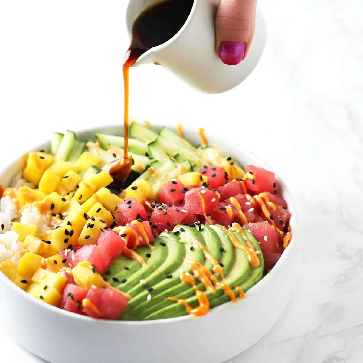 CascadeOverlook's tweet photo. How do you poke? Classic, Dragon or Tofu? Try a signature bowl today Poke Sushi Bowl Sterling 🍣🍲😋 #experiencecascades #dmveats #pokebowl https://t.co/DnkXW2vQVi