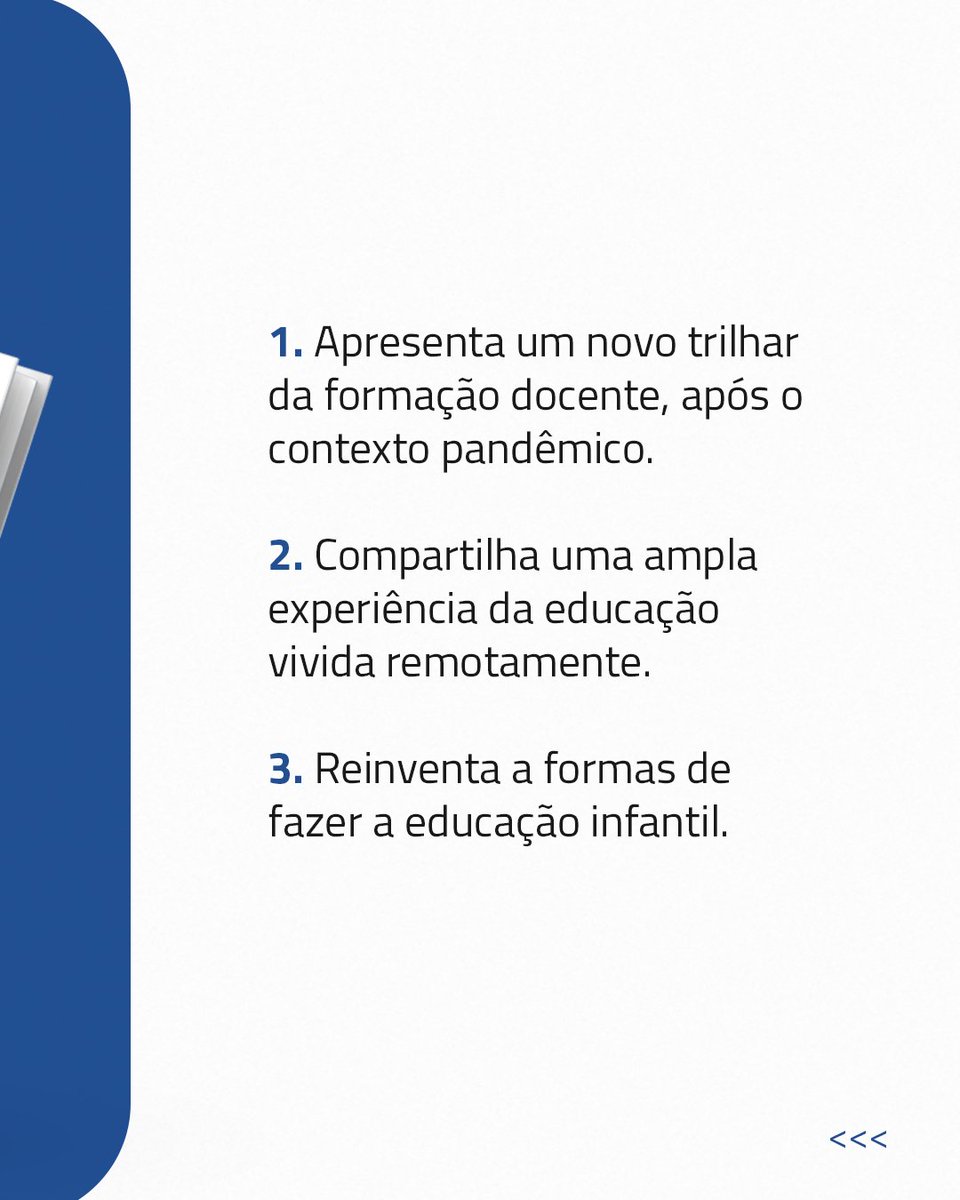 PapirusEditora's tweet photo. Conheça três motivos para ler o livro “Educação infantil e formação docente na pandemia: Conexões e inflexões”, organizado por Luciana Ostetto e Leda Marina.
#papiruseditora #ensinoinfantil #ensinoremoto https://t.co/pNSzAlgWpA