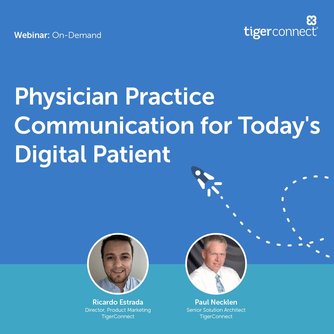 TigerConnect's tweet image. Are you tired of outdated communication systems that hinder the growth and success of your #physicianpractice? 

Watch the webinar to learn how TigerConnect seamlessly connects #physicians and staff, providing efficient #communication and #collaboration.

bit.ly/3I68aSL