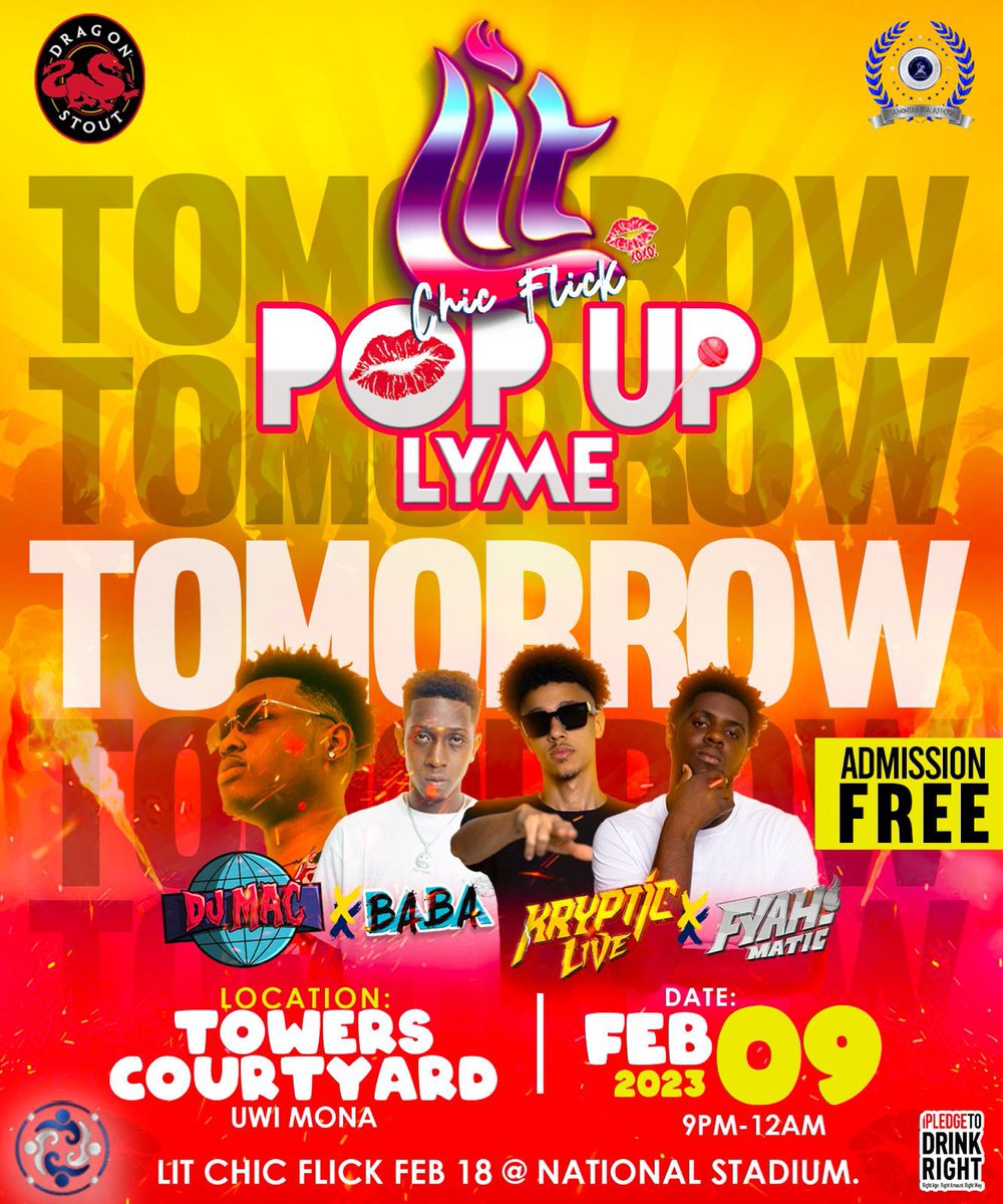 LitSameFlame's tweet photo. π£TOMORROWπ£
The Lit Chic Flick team is having a Pop-Up!π₯π
ADM: FREE
Link up at the ELR Towers Courtyard, UWI Mona at 9 PM and vibe with us!
Giveaways all nightπ
Follow @litpartyja for all updates.
#BONZEnt
#LitChicFlick https://t.co/ozXDzVUe8M