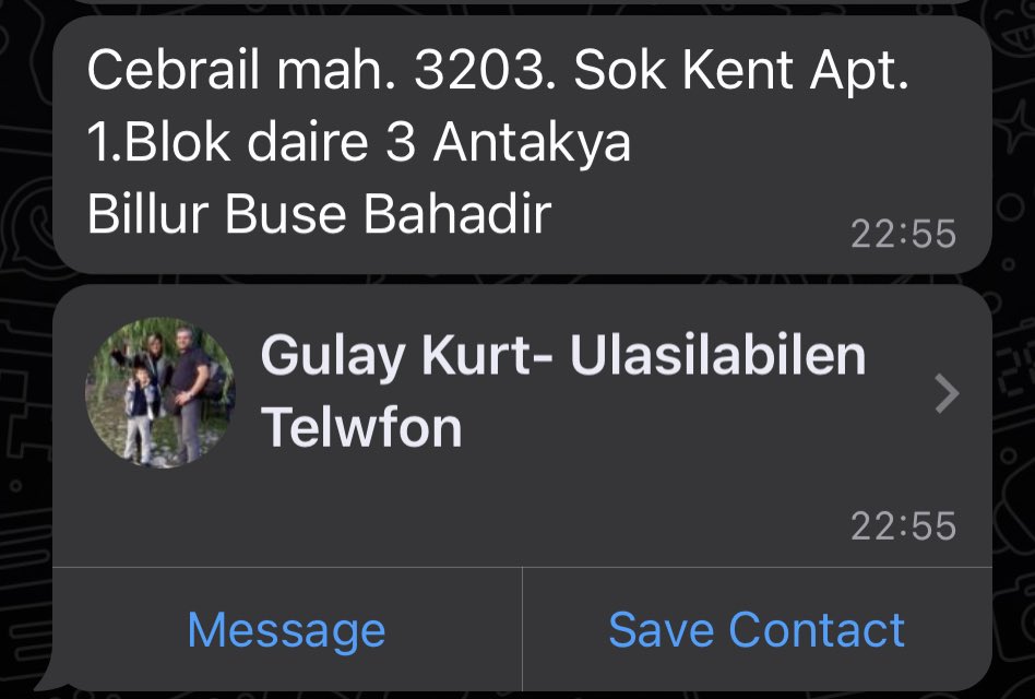 BENİ DİNLEYİN
ÇOOOK ÖNEMLİ
Az önce Teyzesi ile BEN konuştum.
Enkaz başında KIZIN SESİ geliyor.

İçeride 3 Kız bir Erkek VAR

Kesin kurtarabiliriz. CANLAR bizim elimizde. HERKES bu adrese. HADİ BENİM İÇİN KURBAN OLAYIM.

Ben bizzat konuştum LÜTFEN

Ahhhhhh 😥😔