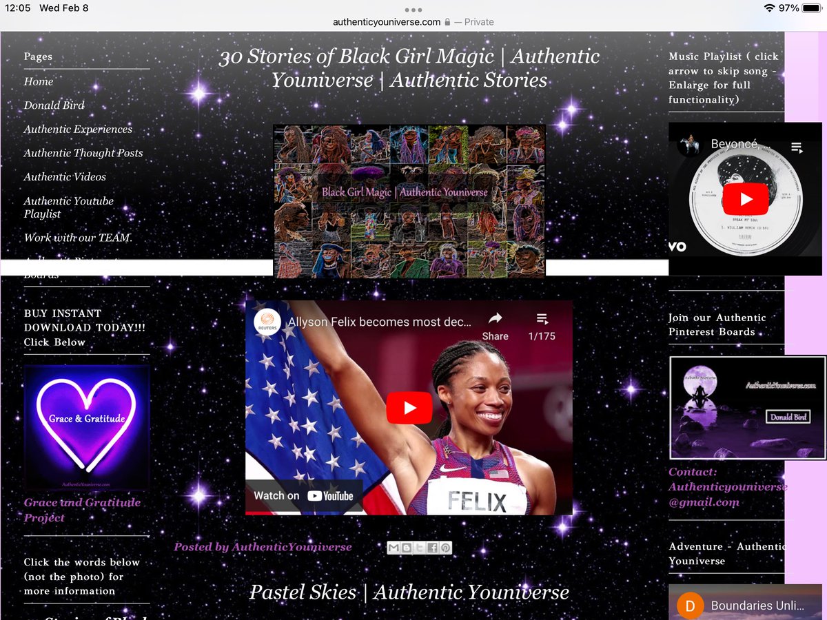 We celebrate #BlackGirlMagic highlighting the accomplishments of #blackwomen in sports during the last couple of years including the #BeijingOlympics.

authenticyouniverse.com

youtube.com/playlist?list=…