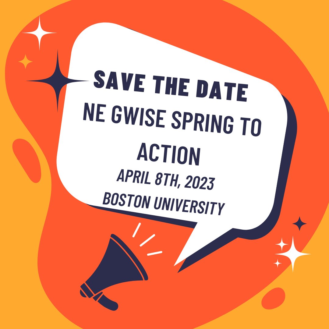Our 2023 Spring to Action will be held April 8th at Boston University! This year's focus will be on addressing toxic STEM culture. Be on the lookout for more information coming soon! #gwise #WomenInSTEM