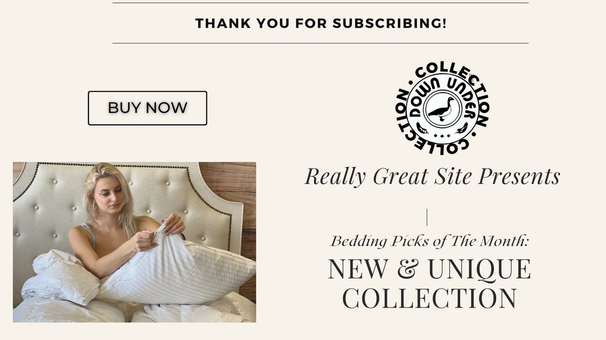 Thank you for subscribing!
Really Great Site Presents 
Bedding Picks of the month 
New And Unique Collection 

#thankyou #subscribing #bedding #unique #collection #new #duvetica #duvetcovers #duvets #duvetday #downunderbedding
