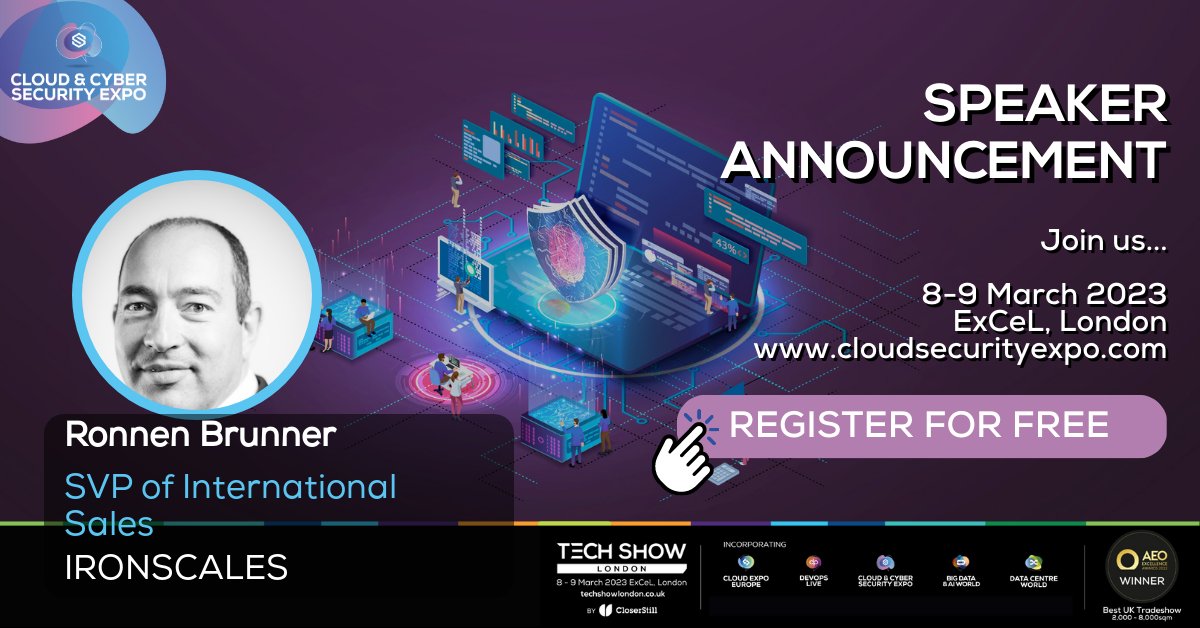 💬 Ready to dive into the AI debate in cybersecurity? Join Ronnen Brunner, our SVP of International Sales, as he explores the pros & cons at the Cloud & Cyber Security Expo in London!
Don't miss out, register now: hubs.la/Q01BL1cs0
#IRONSCALES #CCSE23 #TSL23 @CSE_Global