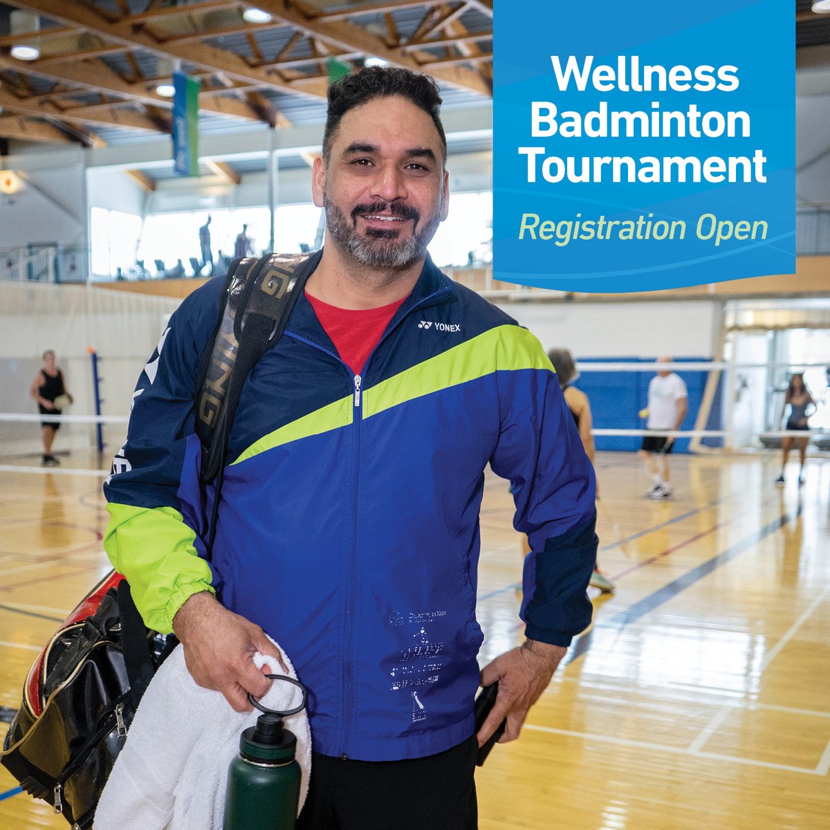 Registration for the 2023 Wellness Badminton Tournament is now open!

March 3rd, 6:00 -8:30
March 4th, 10:00 – 3:00

🏸 Competitive Only Division
🏸 Doubles Only
🏸 15 Team maximum
🏸 $20 Registration fee (Sign up at the front desk)

Thanks to Avi for being our #badminton model!