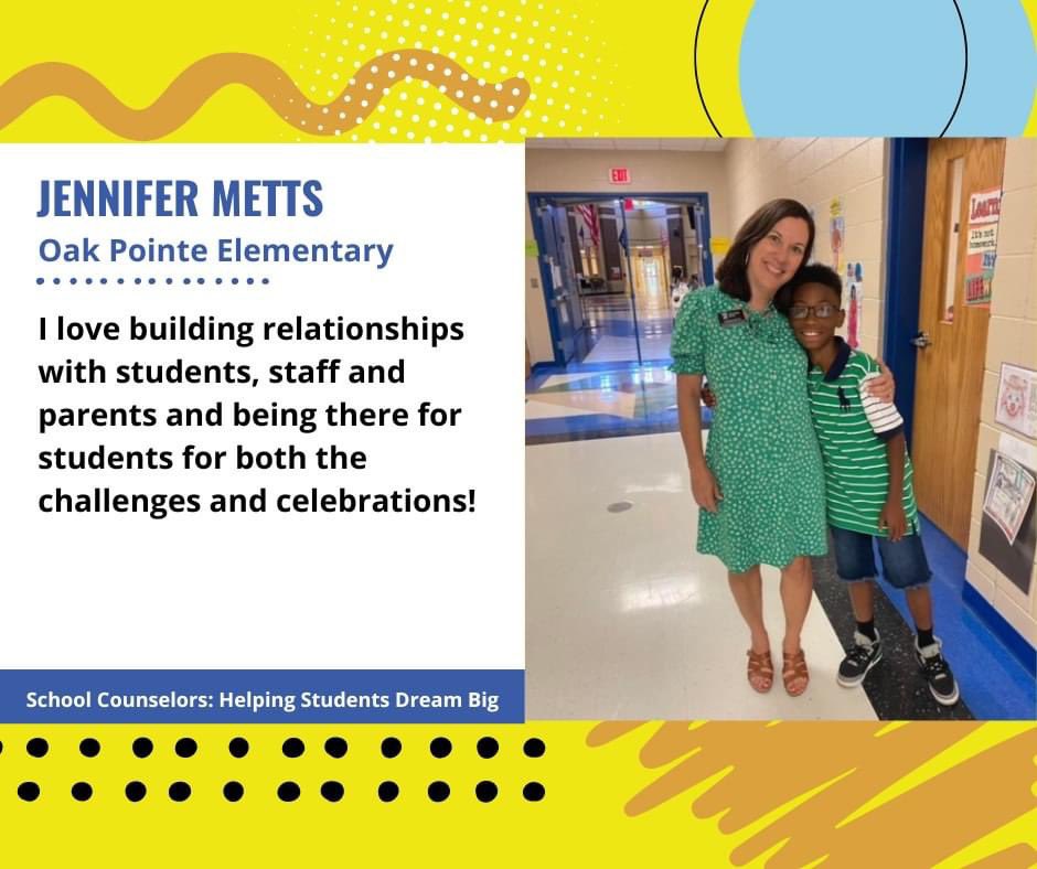 We love and appreciate Mrs. Metts!! The relationships she builds with our students and staff make Oak Pointe the #bestschoolever! 

Thank you Mrs. Metts for the positive difference you make everyday. ❤️

#ourd5story
#LexRich5Schools
#D5HeartWork
#SchoolCounselorWeek