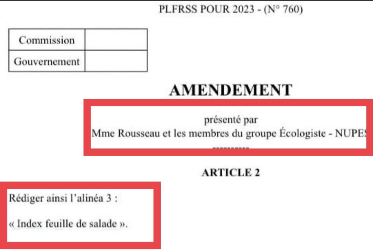 Mesdames, messieurs, voici sous yeux ébahis, un exemple illustrant la stratégie d’obstruction parlementaire orchestrée par la Nupes à l’Assemblée. Et ceci, avec l’argent public, au mépris total de la représentation nationale.

#ReformeDesRetraites #AmendementFeuilleDeSalade