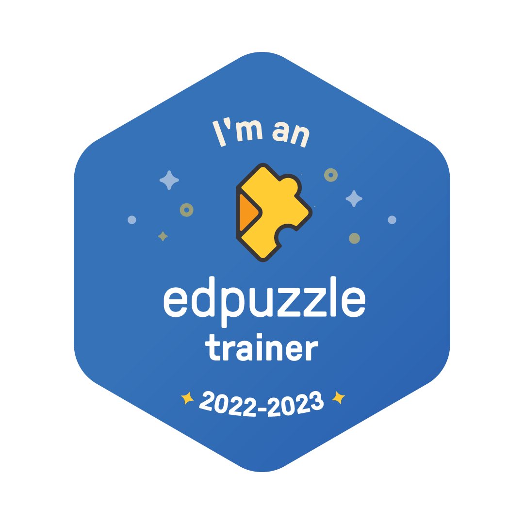 jhaddockmorales's tweet photo. Look what just got. So proud of this achievement. Thank you @edpuzzle and @MannyDiscoTech #edpuzzletrainer https://t.co/y6mBVd52gi