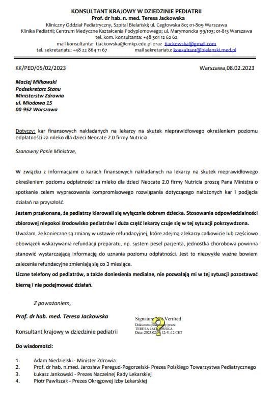 MariaKlosinska's tweet image. W sprawie #Refundacja #Neocate coraz dłuższa lista koalicji na rzecz pacjentów:
✅Konsultant Krajowy w zakresie Gastroenterologii Dziecięcej
✅Towarzystwo Gastroenterologii, Hepatologii i Żywienia Dzieci 
✅Towarzystwo Alergologiczne
⚠️ Konsultant Krajowy w dziedzinie pediatrii👇