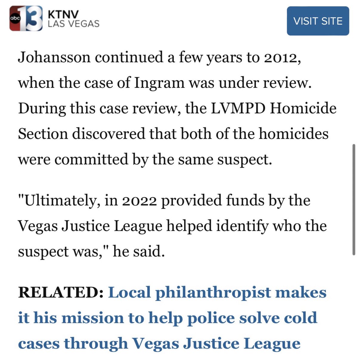 LydiaAnsel's tweet photo. Grateful to be part of the @VegasJusticeLeague, helping bring closure to families. Congrats to @LVMPD and Othram on two more solves! 🙏 #lvmpd #coldcases #lasvegascommunity #philanthropy https://t.co/4Pod9Dwq4g