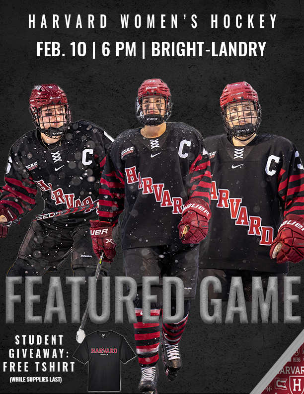 HarvardWHockey's tweet photo. Come celebrate 𝑺𝒆𝒏𝒊𝒐𝒓 𝑵𝒊𝒈𝒉𝒕 with the Crimson! 

🗓️ Friday, Feb. 10
⏰ 6:00 PM
🏟️ Bright-Landry Hockey Center
👕 Free T-Shirts 
#TeamFirst x #OneCrimson https://t.co/sthXSSRLJV