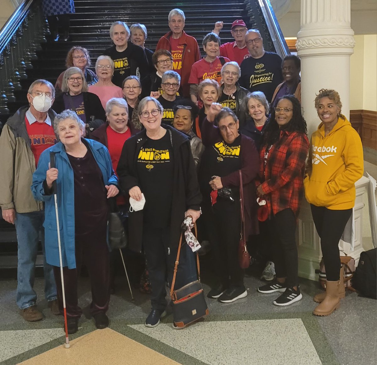 CWA6186's tweet image. TSEU Retiree Organizing Committee members from around the State are at the Capitol today talking to legislators about a long overdue COLA!