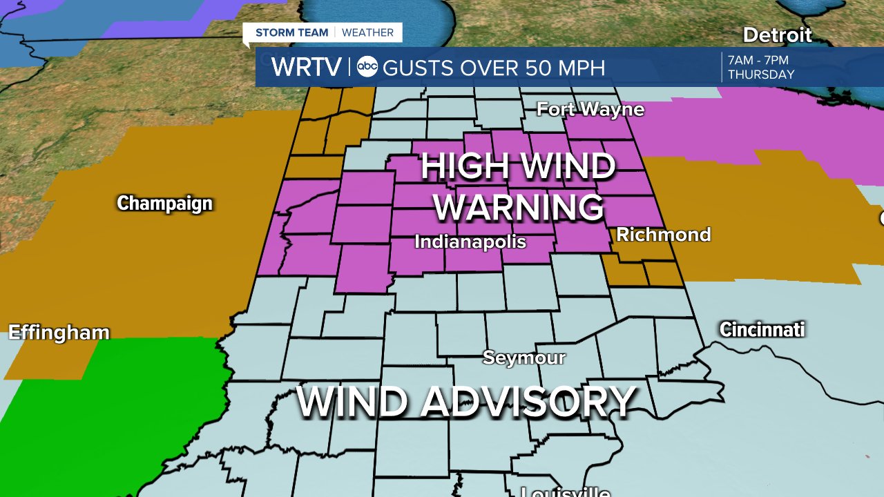 WRTV Indianapolis on Twitter "WEATHER ALERT A High Wind Warning has