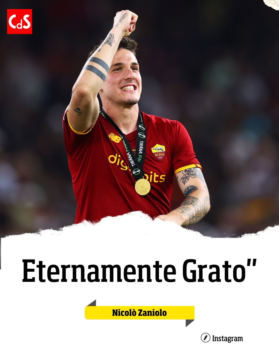 CorSport's tweet photo. L’emozionante saluto di Nicolò Zaniolo alla Roma, affidato ad un video sui social 🔥

#corrieredellosport #zaniolo #roma #Asroma https://t.co/ACZktrpmC7
