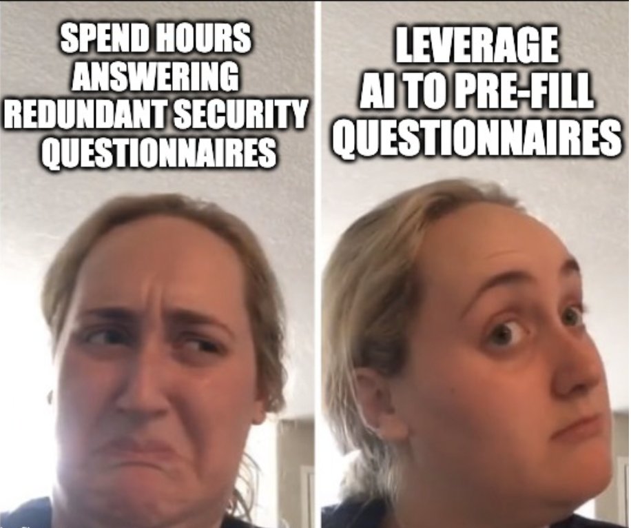 TrustCloudAI's tweet photo. Our customers are dramatically reducing the number of questionnaires they receive and the amount of time they have to spend on them. You can too! ⏰
#WednesdayWhimsy #Compliance #SecurityQuestionnaire https://t.co/ncoe525JGH