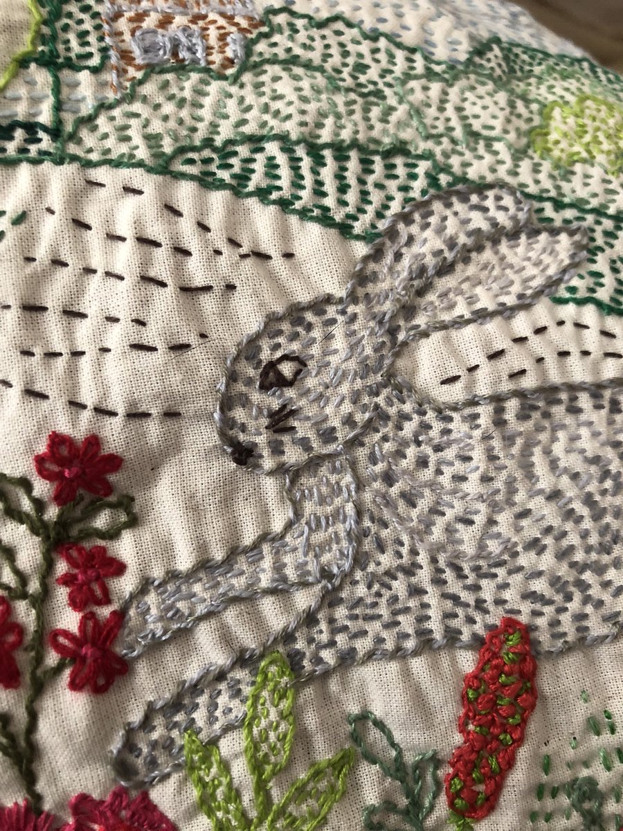 calicoandclay's tweet photo. @HandmadeHour slow stitch panels , making embroidery art with a running stitch.#stitch #sewn #handsewn #slowstitch #textileart #handmade #handsewn #madeinburslem #sew #fox #hare https://t.co/1Im3CaLntR