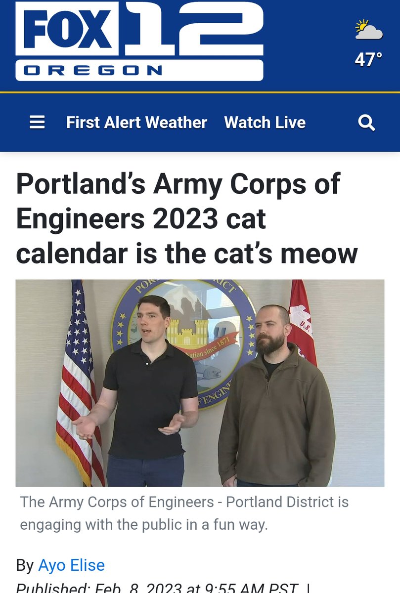 PortlandCorps's tweet photo. Today, we were on @GoodDayOregon talking about a cat calendar we made. Our predecessors would be proud. https://t.co/faqfu3fDf9