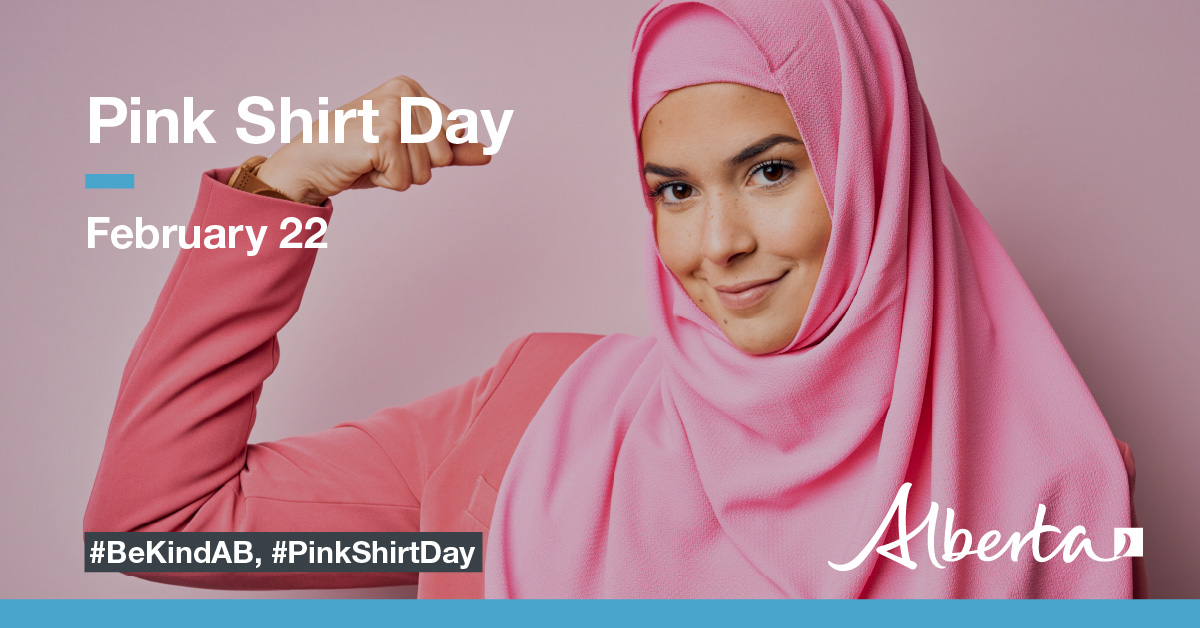 PACECentreGP's tweet photo. Pink Shirt Day is February 22, 2023. Pink Shirt Day began in 2007 when a student in Nova Scotia was bullied for wearing a pink shirt to school. It has since been recognized annually worldwide as a day to stand against bullying. https://t.co/puh4cwp6Ca