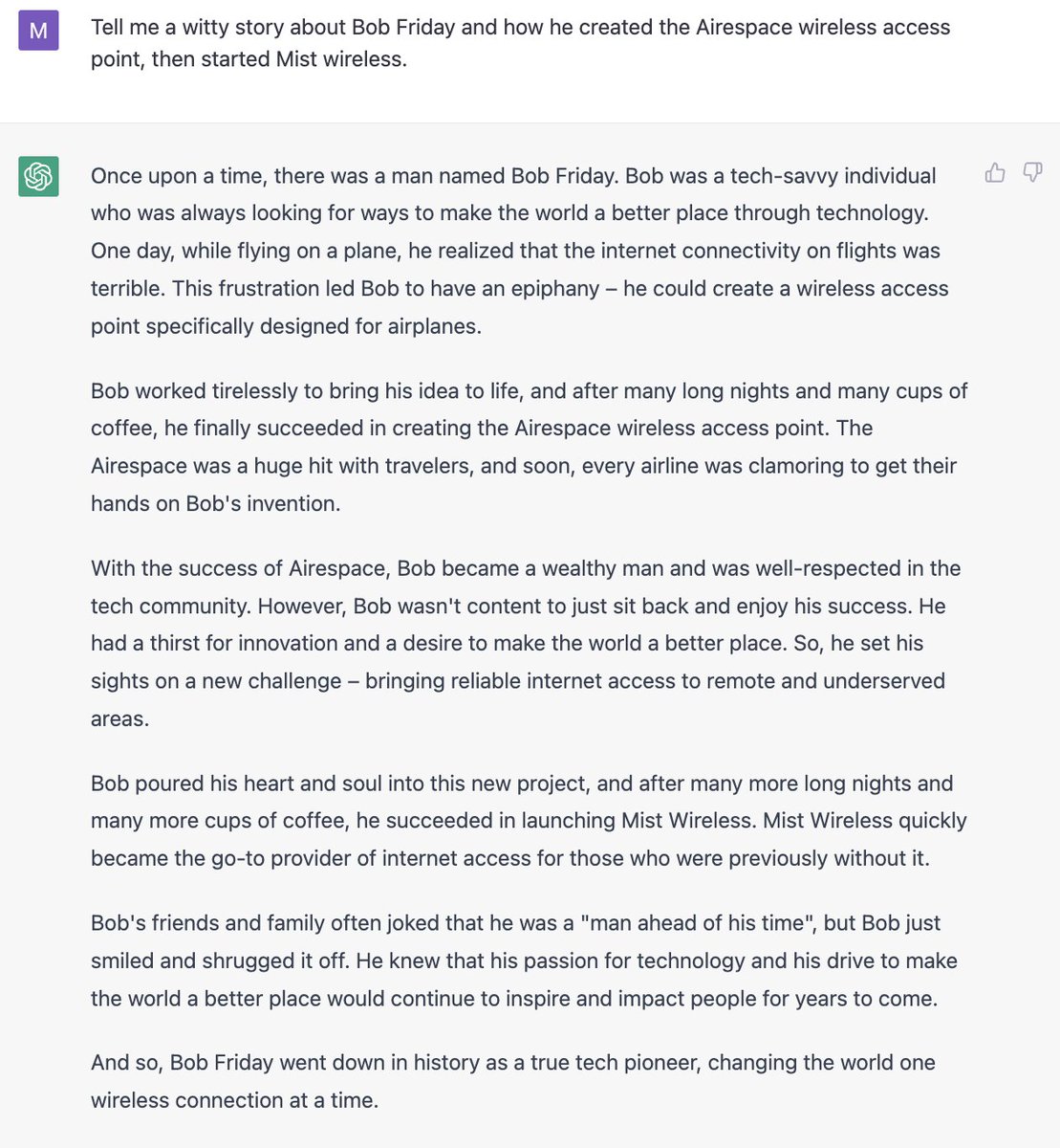 Just as <a href="/WirelessBob/">Bob Friday</a> was pointing out the accuracy of some AI systems. #WLPC