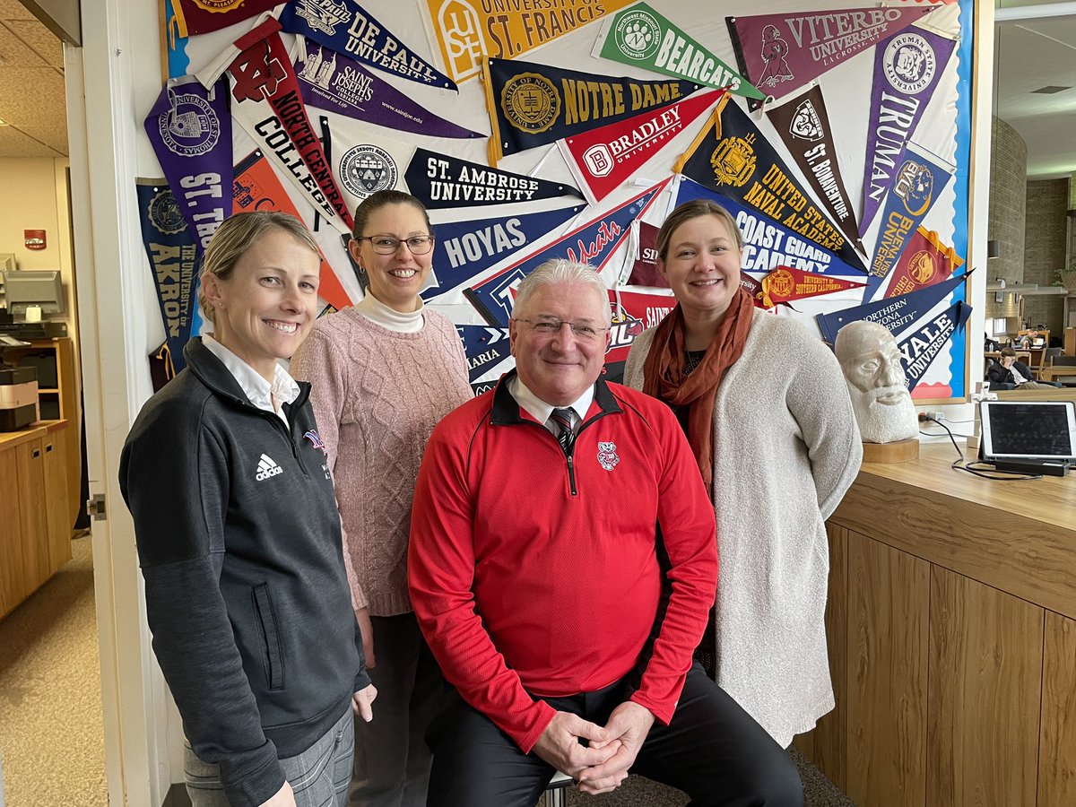 marmionacademy's tweet photo. This week is National Counselors Week and we would like to recognize our amazing counselors who help our Cadets every day. (L to R) Mrs. Lipp, Mrs. Tietz, Coach Thorpe and Mrs. Woosley, Thank you for all you do to support our students. #MarmionAdvantage https://t.co/yIwsCNxKmP