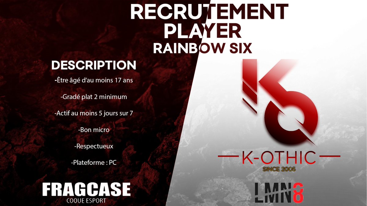 Session recrutement de nouveau ouverte !
Joueurs Raimbow six et joueuses League of Legend.
N'hésitez pas à rejoindre le discord si vous êtes intéressé

<a href="/Cherche_1Groupe/">Cherche 1 Groupe</a> <a href="/EsportAnnonces/">Annonces Esport</a> <a href="/GnrationEsport/">Génération Esport 🍚 ⛓</a> <a href="/Cherche_FA/">Recherche F/A</a>