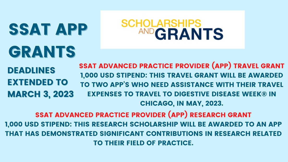 Apply today! ssat.com/awards/