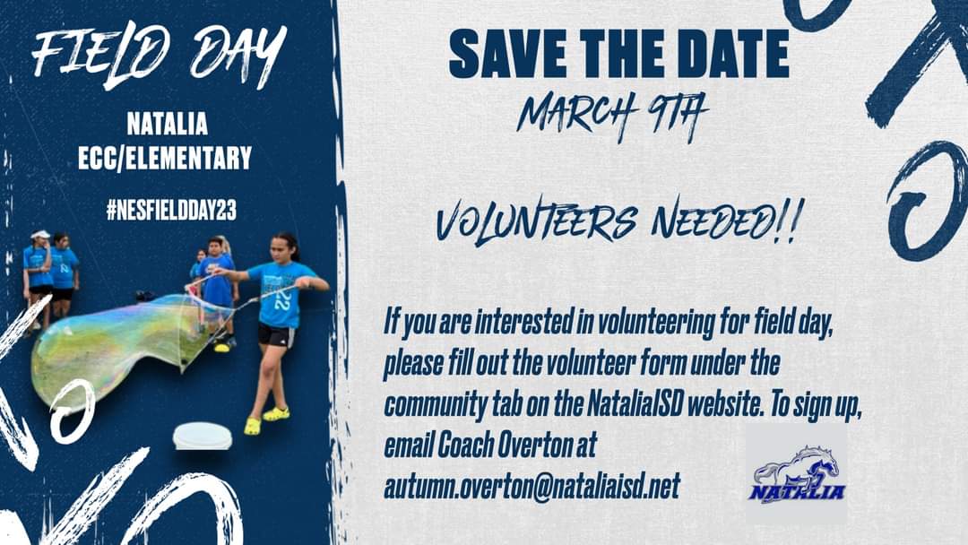 NES_Mustangs's tweet image. Save the date, Mustangs!
NECC and NES Field Day is scheduled for Thursday, March 9th!